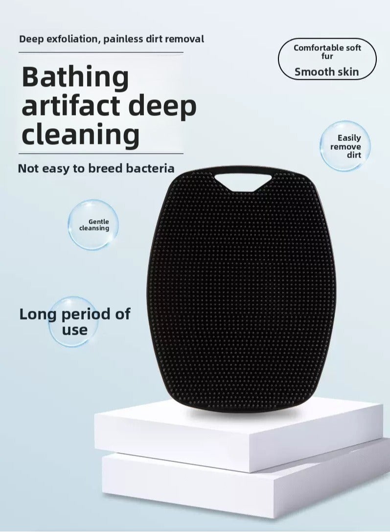 MASIA Silicone Body Brush, Gentle Exfoliating Body Scrubber in Shower Silicone Loofah with Easily Leather Bristles, Long Lasting, and More Hygienic Than Traditional Shower Loofah 1Pack, Black - Image 4