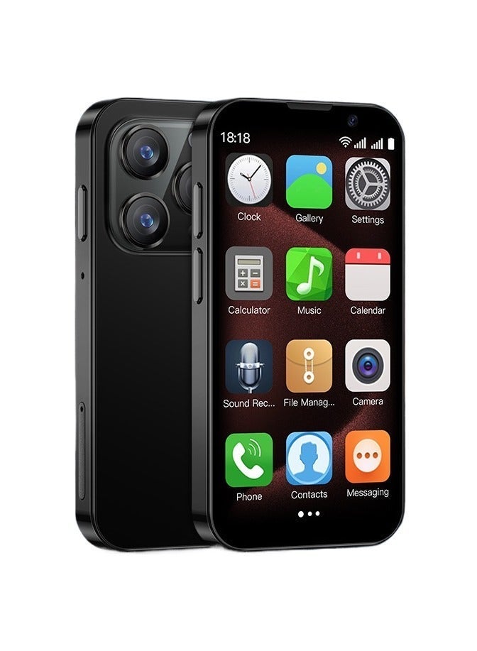 SOYES XS18 Pro Mini Smartphone, 3.0 Inch HD Screen, Android Quad-Core Dual SIM Mobile Phone, Face Recognition, 2GB RAM 16GB Storage, Compact Smart Mini Cell Phone (Black) - Image 1
