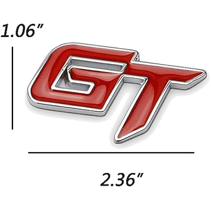 rayihni Gt Badge Solid Metal Car Emblem Auto Emblem 3D Metal Car Sticker Rear Car Tail Decoration Sticker - Image 5