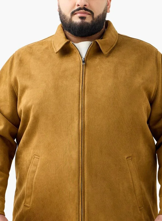 Maxim  Men Regular Fit Suede Longline Jacket for Men | Best Price UAE