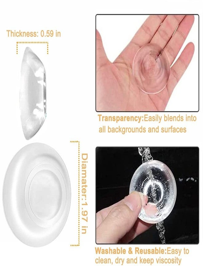 VINATOSLA Wash and Reusable Door Knob Wall Protector Transparent Round Silicone Glossy Door Handle Bumper for Doorknobs, Headboard, Refrigerator Door, Cabinets Pack of 6 Pcs - Image 3