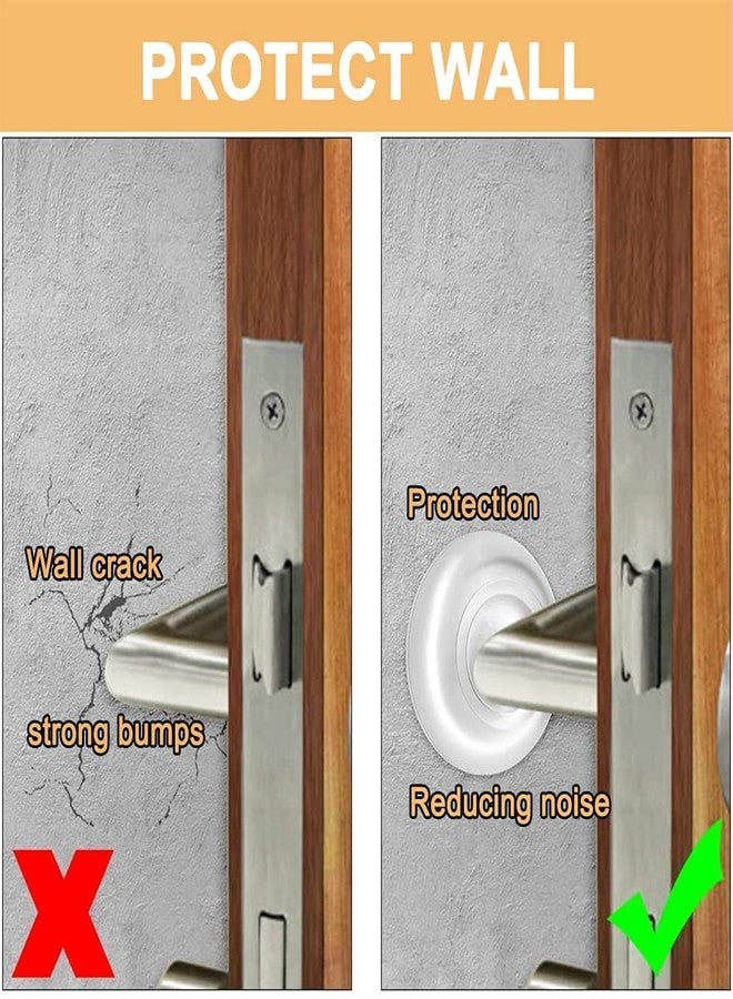 VINATOSLA Wash and Reusable Door Knob Wall Protector Transparent Round Silicone Glossy Door Handle Bumper for Doorknobs, Headboard, Refrigerator Door, Cabinets Pack of 6 Pcs - Image 4