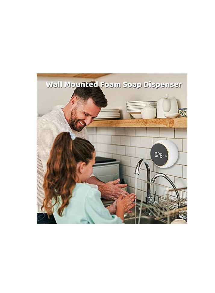 SYOSI Automatic Soap Dispenser Foaming Hand Free Soap Dispenser Wall Mount Foam Soap Dispenser Touchless Soap Dispenser Smart Electric Wall Auto Soap Dispenser for Bathroom, Kitchen - Image 3