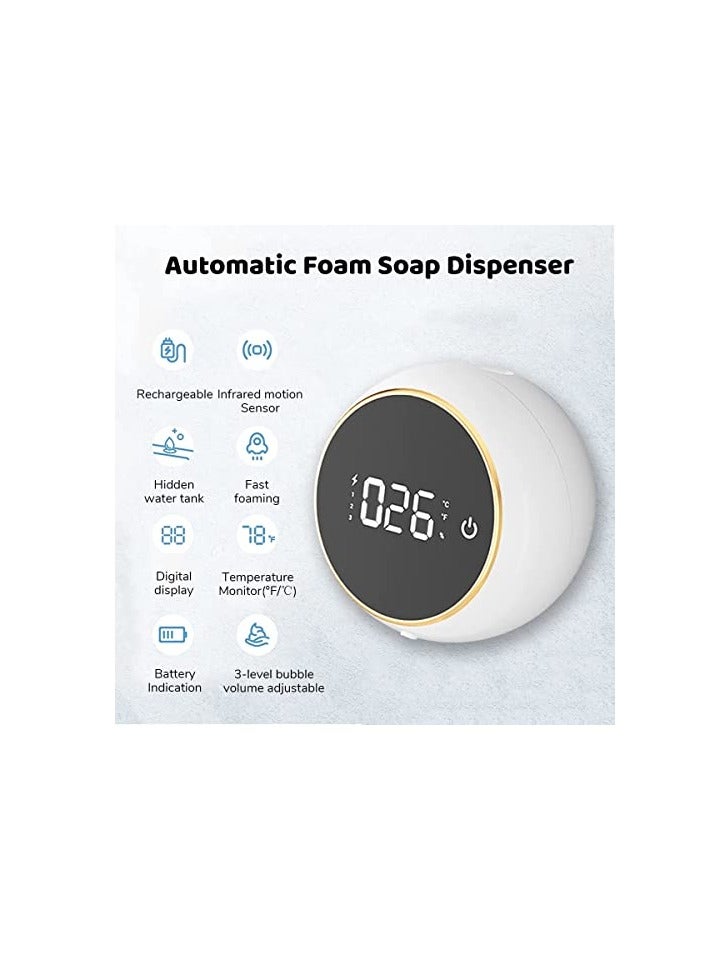 SYOSI Automatic Soap Dispenser Foaming Hand Free Soap Dispenser Wall Mount Foam Soap Dispenser Touchless Soap Dispenser Smart Electric Wall Auto Soap Dispenser for Bathroom, Kitchen - Image 2