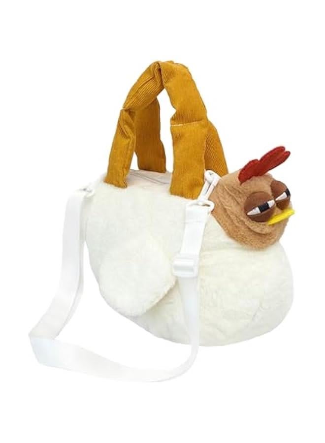 Sleepy Chicken Bag,Novelty Chicken Purse,Cute and Ugly Chicken Plush Handbag,Personality Animal Cartoon Bag,Funny Hen Handbag,Soft Plush Stuffed Hen Handhold Bag for Women  - Image 1