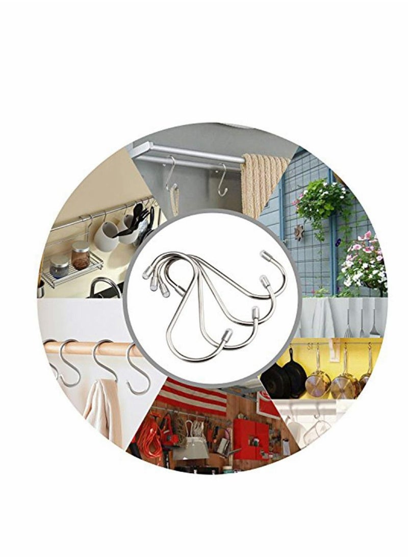 Y&D S Hooks Large 10 Pack Stainless Steel Metal Shaped Heavy-Duty Hanging Hangers with Ball Ends for Spoon Pan Pot Towel in Kitchen Bedroom Bathroom Office  - Image 5