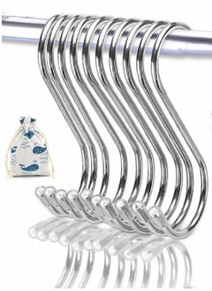 Y&D S Hooks Large 10 Pack Stainless Steel Metal Shaped Heavy-Duty Hanging Hangers with Ball Ends for Spoon Pan Pot Towel in Kitchen Bedroom Bathroom Office  - Image 1