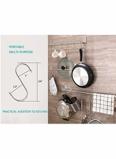 Y&D S Hooks Large 10 Pack Stainless Steel Metal Shaped Heavy-Duty Hanging Hangers with Ball Ends for Spoon Pan Pot Towel in Kitchen Bedroom Bathroom Office  - Image 2