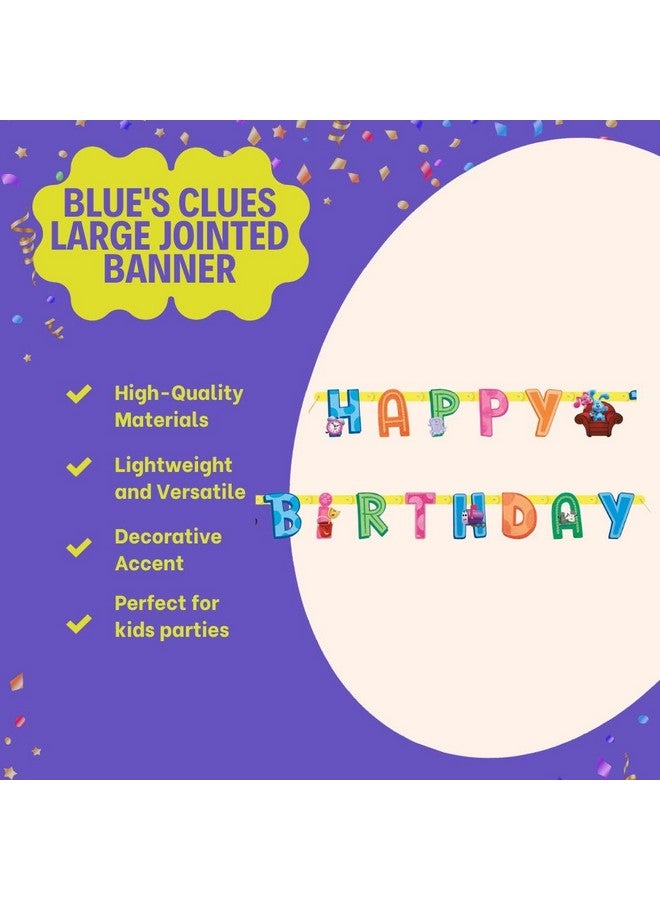 Unique Vibrant Blue's Clues Large Jointed "Happy Birthday" Banner - Perfect for Kids' Birthdays, Themed Events & Milestones - Image 5