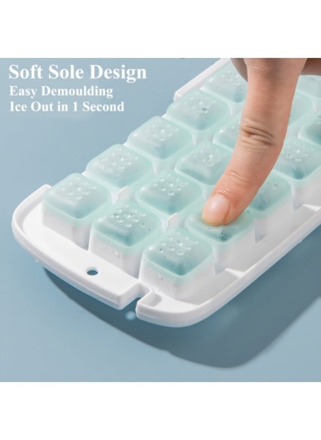 Ice Cube Tray with lid Food Grade Silicone Ice Cube Moulds Release All Ice Cubes in One Second Reusable 48 Ice Cube Tray
