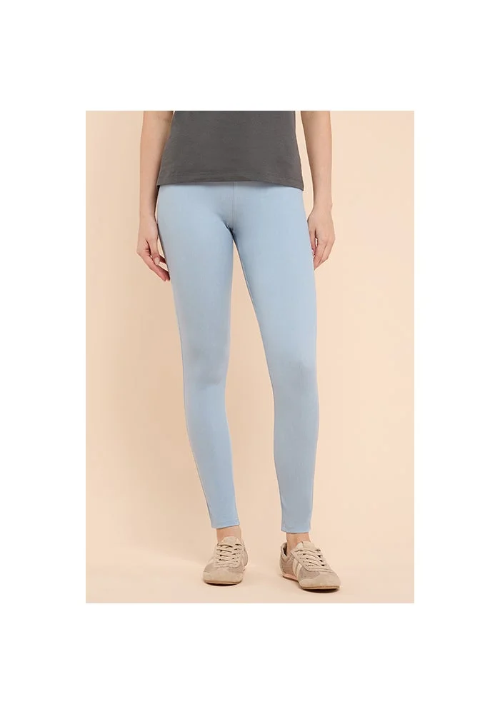 أر أند بي Solid Jeggings with Elastic Waist