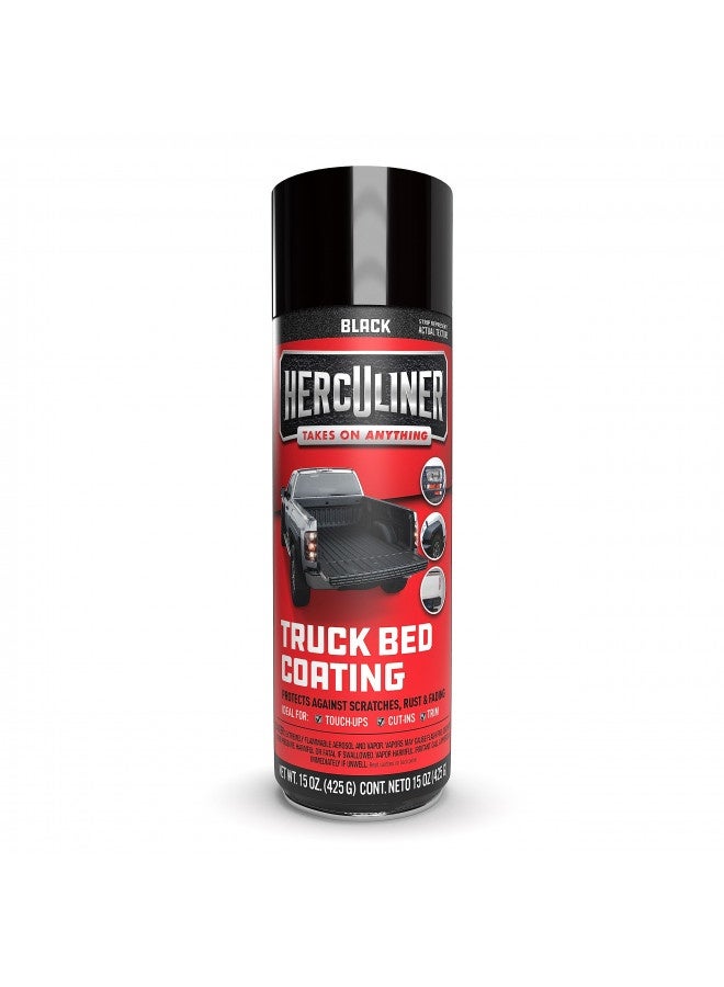 Generic Herculiner Aerosol Spray Truck Bed Liner, 15 Ounce Spray Can, Black, Textured, Suitable For All Truck Beds, 6-7 Sq Ft Coverage 