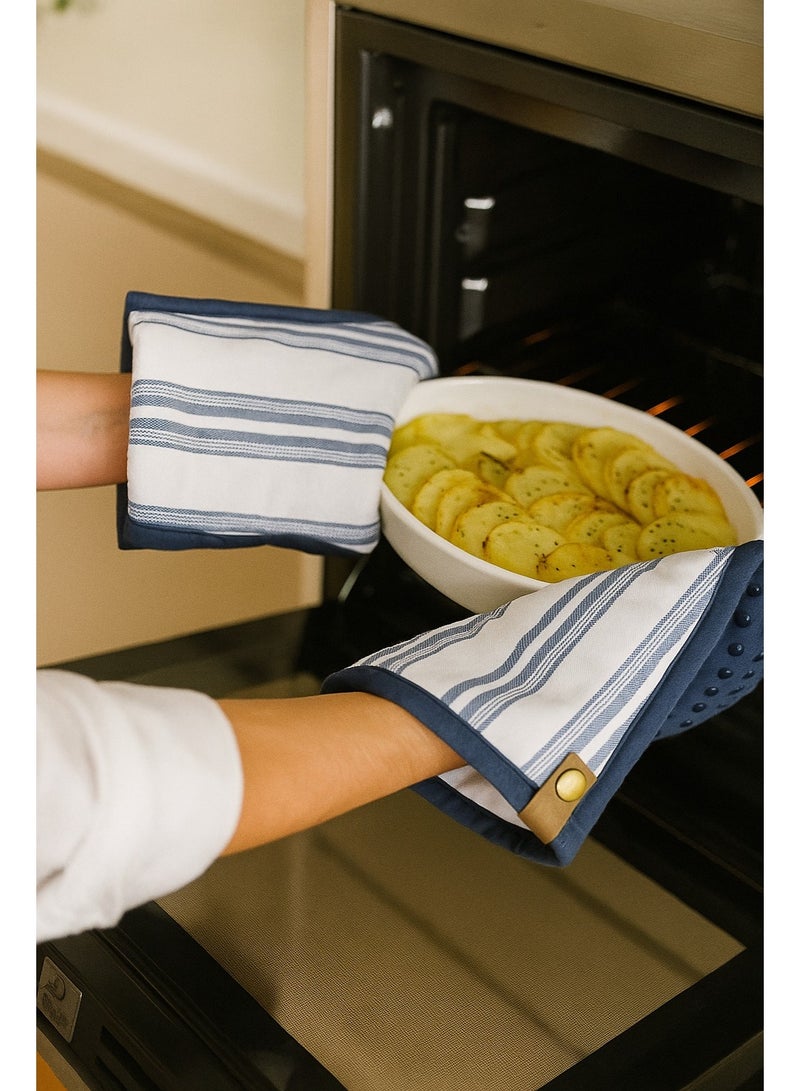 Happy Home 2 Pack Soft Ribbed Silicone Oven Gloves, Heat Resistant up to 500°F, Flexible and Waterproof with Non-Slip Grip and Hanging Loop Gloves, Suitable for Kitchen Cooking, Baking, Grilling (Multicolor) - Image 5