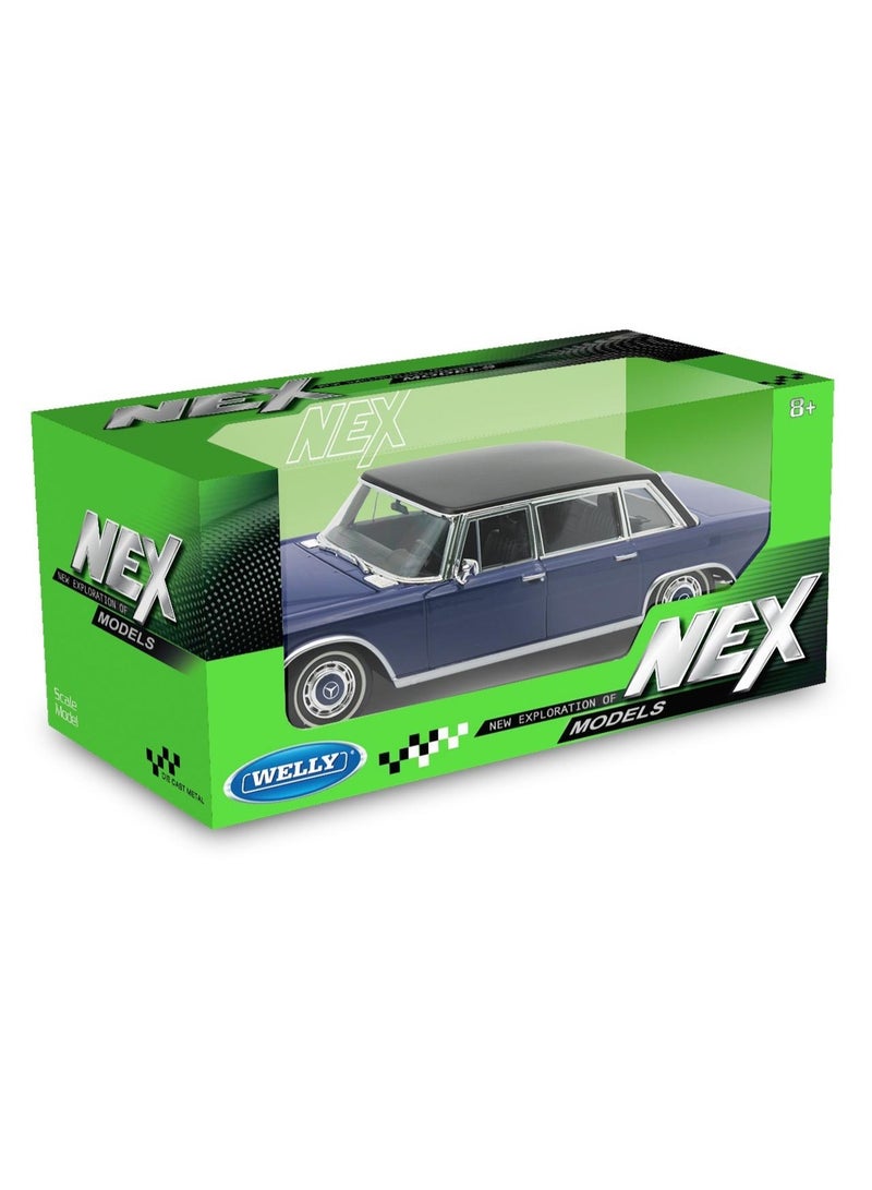 Welly 1:24 Scale Die-Cast Car -Mercedes-Benz 600 Classic Luxury Sedan Model -Blue with Black Roof - Image 5