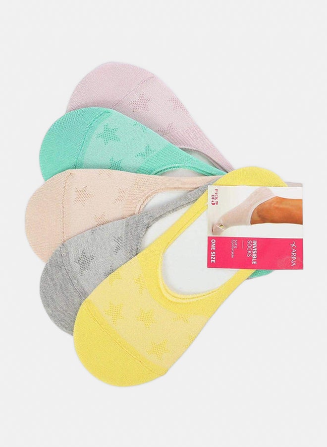 Carina Stars Invisible Socks - 5 Pairs - Image 1