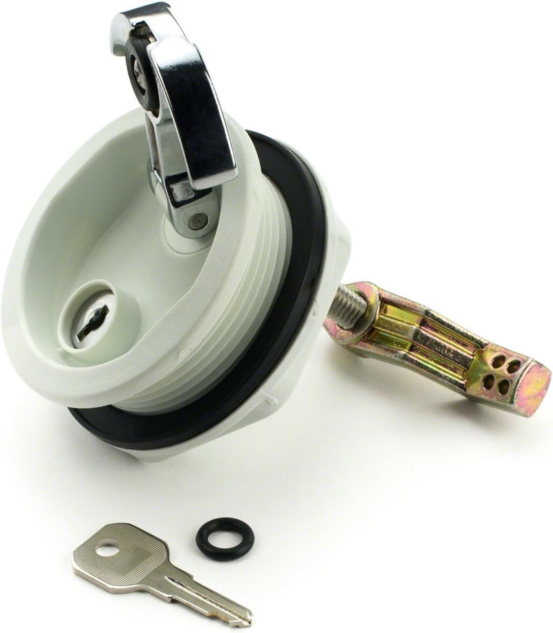 Whitecap S-0226BC T-Handle Latch with Keyed Lock - Black 3" Diameter - Image 1