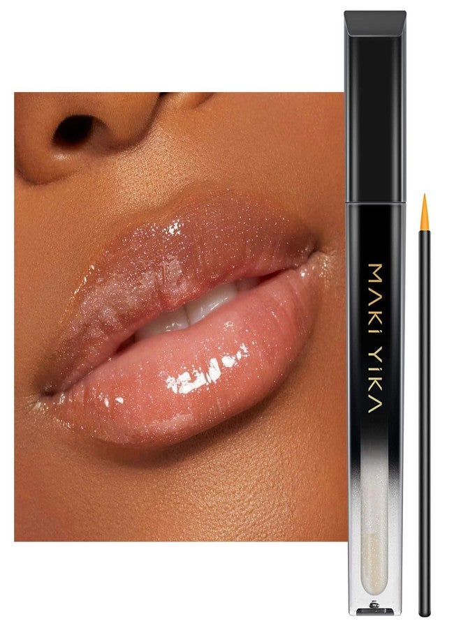 MAKI YIKA Clear Lip Gloss for Women Lip Plumper Gloss Tinted Glitter Lipgloss Moisturizing High Shine Plumping Lip Gloss, Pearl Gloss - Image 1