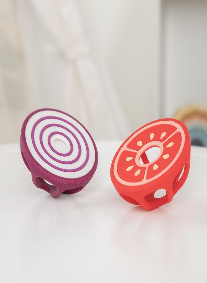 ReLIVE Tomato and Red Onion Silicone Teethers Baby Teething Toys, Newborn Essentials Must Haves, Easy-to-Hold Design Teething Ball Baby Essentials, BPA-Free - Image 5