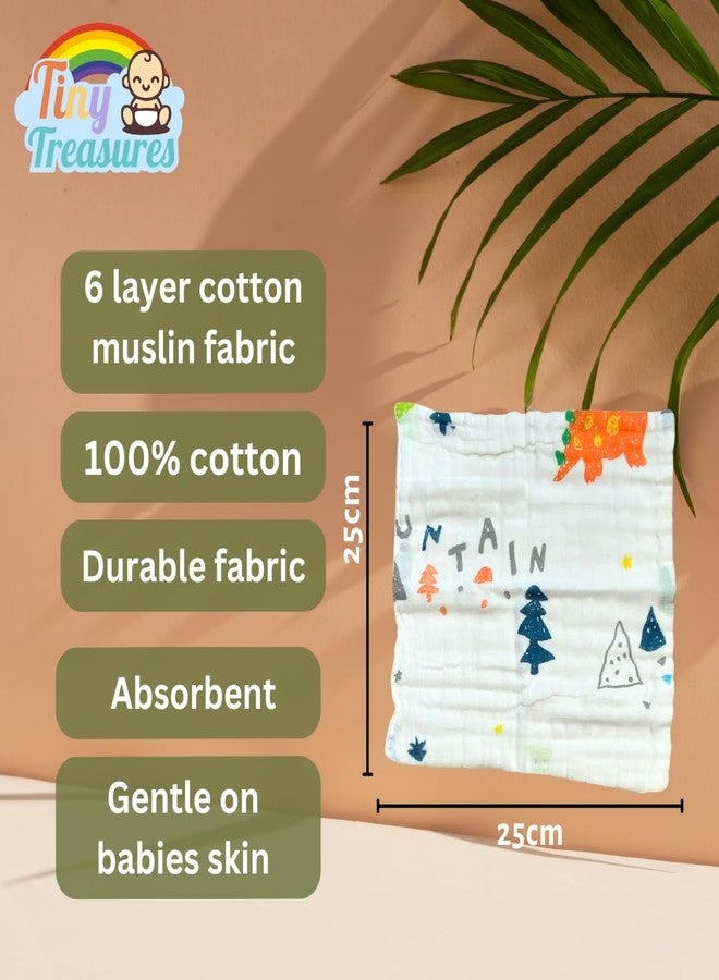 Tiny Treasures Muslin Cotton Face Towels for Newborn Baby Extra Soft Hankies Reusable Napkins for Infants Toddlers (Pack of 5) White, 500 TC - Image 3