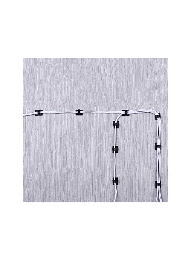 promass 100 Pcs Adhesive Cable Clips, Upgraded Multifunctional Cord Holder Wire Organizer Cable Clamp for Car, Office and Home Cable Management (Black) - Image 5