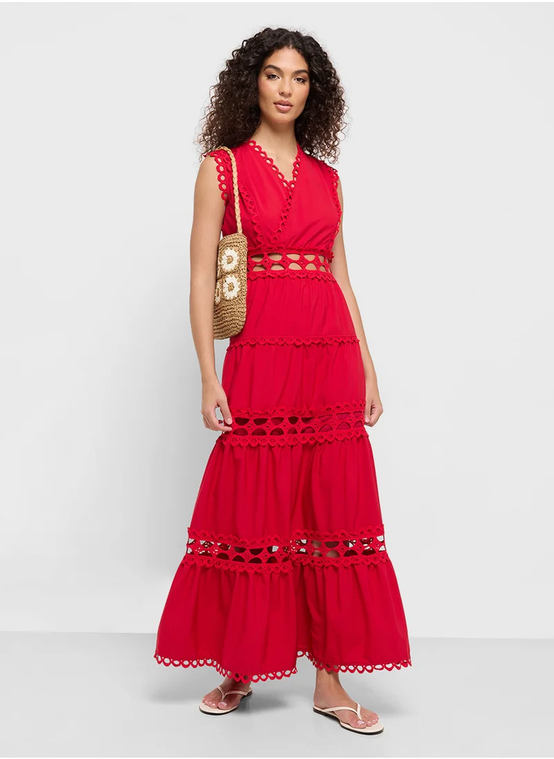 Ginger Tiered Cutout Maxi Dress