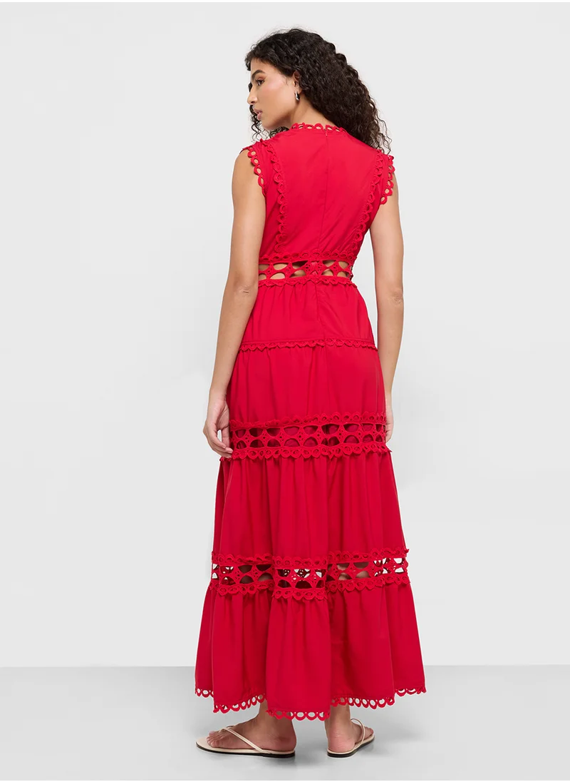 Ginger Tiered Cutout Maxi Dress