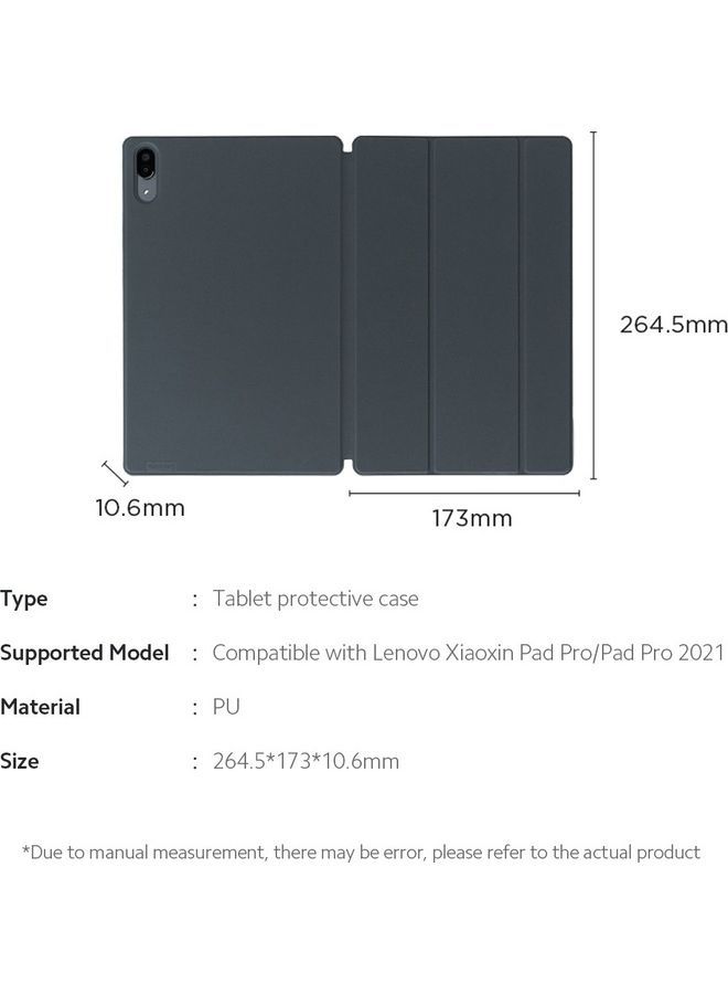 NIBEMINENT Portable Magnetic Tablet Protective Case For Lenovo Xiaoxin Pad Pro/Pad Pro 2021 Grey - Image 5