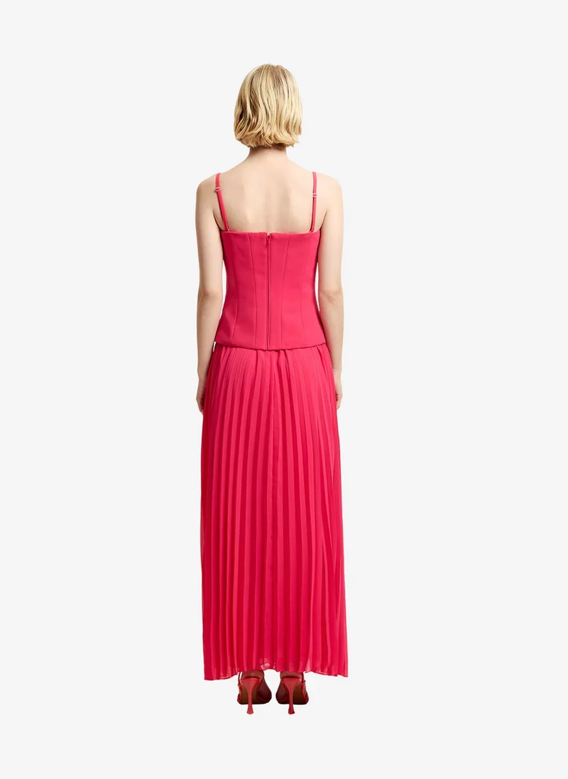 French Connection  Women's Peony Pink Tiana Ggt Mix Corset Dress for Women | Best Price UAE