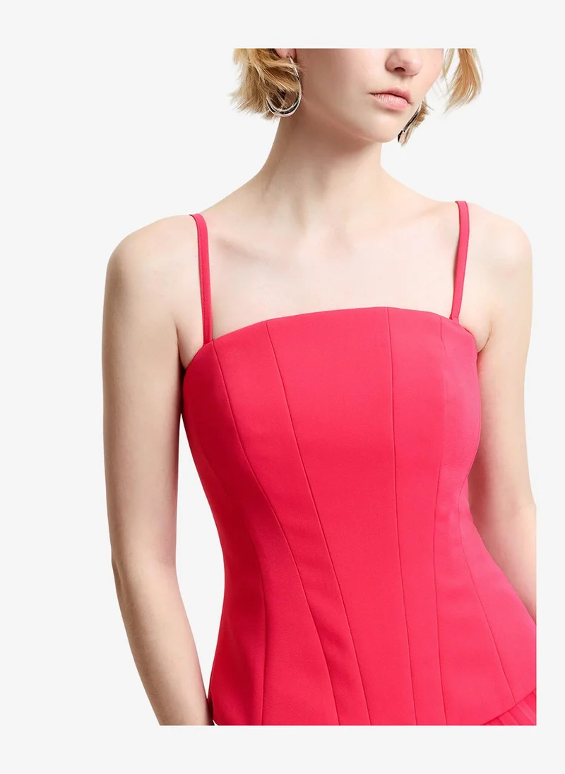 French Connection  Women's Peony Pink Tiana Ggt Mix Corset Dress for Women | Best Price UAE