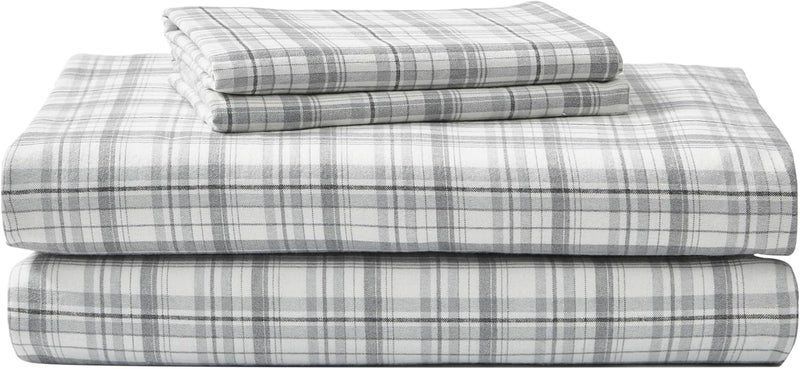 Eddie Bauer - Full Sheet Set, Warm Breathable Cotton Flannel Bedding with Deep Pockets, Brushed for Extra Softness, Cozy Home Decor, Oeko-Tex Certified (Beacon Hill Ivory, Full) - Image 1