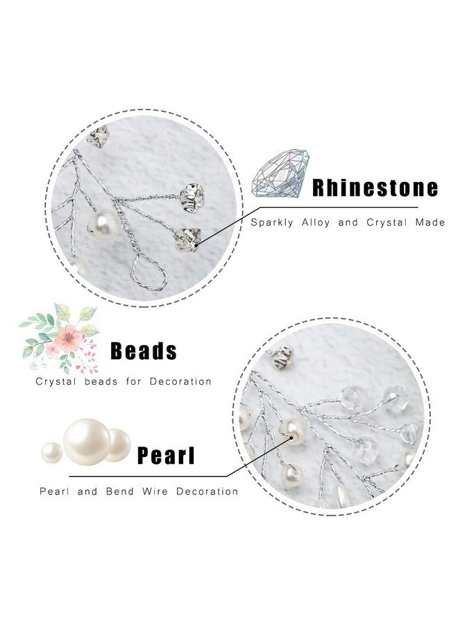 JAKAWIN Bride Pearl Wedding Hair Vine Silver Hair Piece Rhinestone Headpiece Bridal Hair Accessories For Women  - Image 4