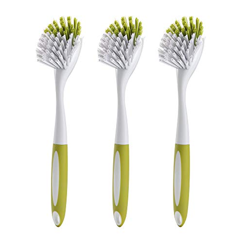 YeuDeuy Dish Brush, Dish Scrubber & Kitchen Scrub Brush for Dishes, Pots, Pans, Sink, Cast Iron, Yellow-Green 3 Pack - Image 1