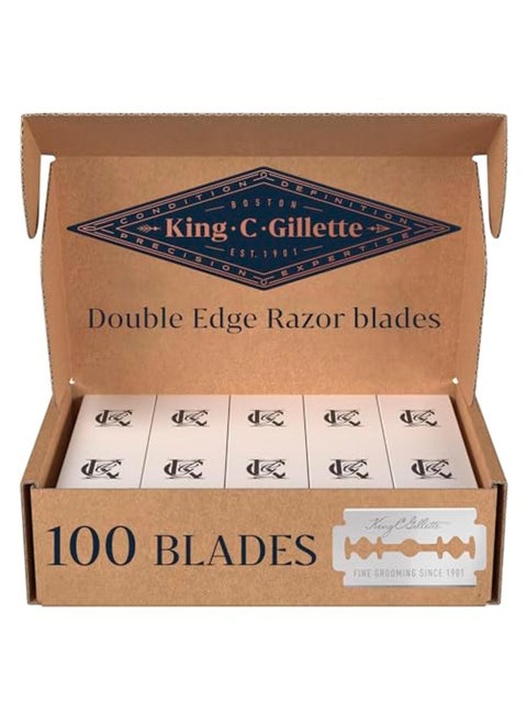 King C Gillette DoubleEdge Safety Razor blades for better control 100 count with antifriction coating