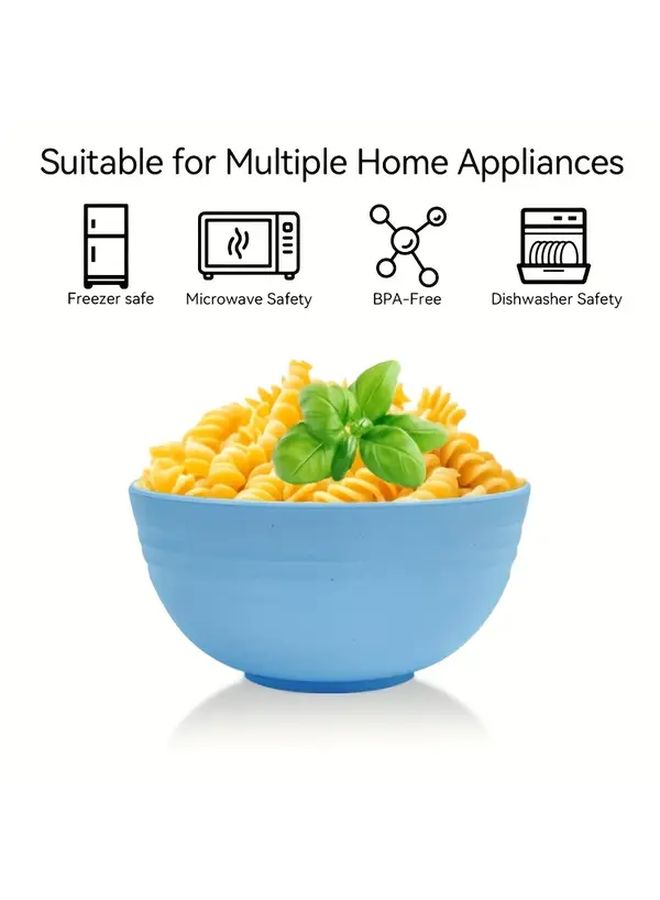 Light Blue 4 Piece Plastic Dinnerware Set with Cup Bowl Plates Dishwasher Microwave Safe - Image 4