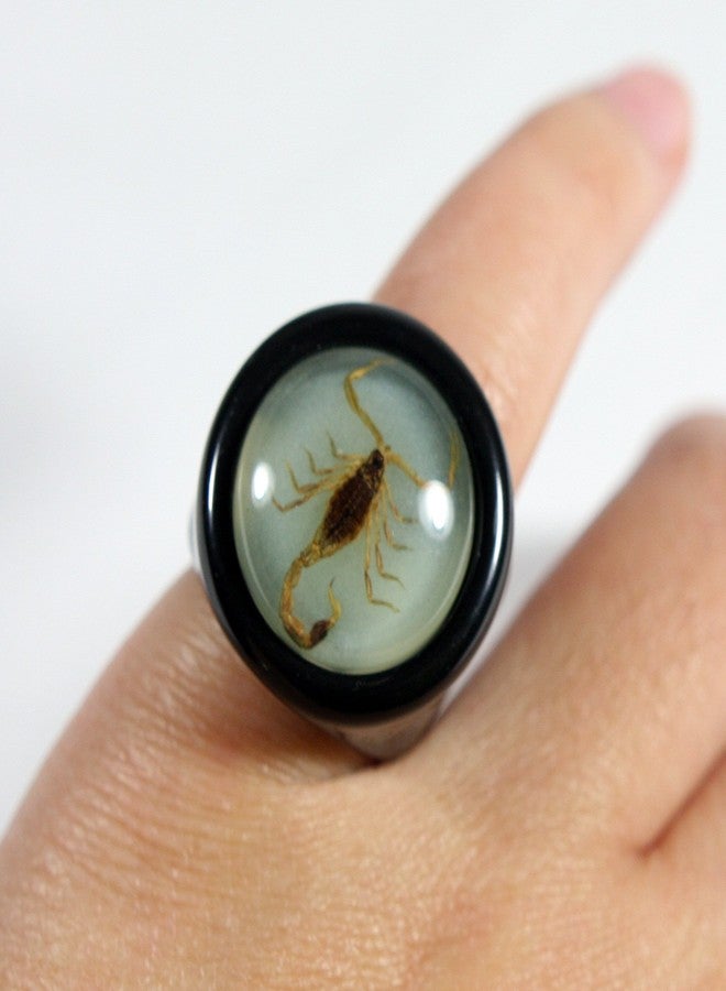 REALBUG Golden Scorpion Black Ring Size 6 - Image 4