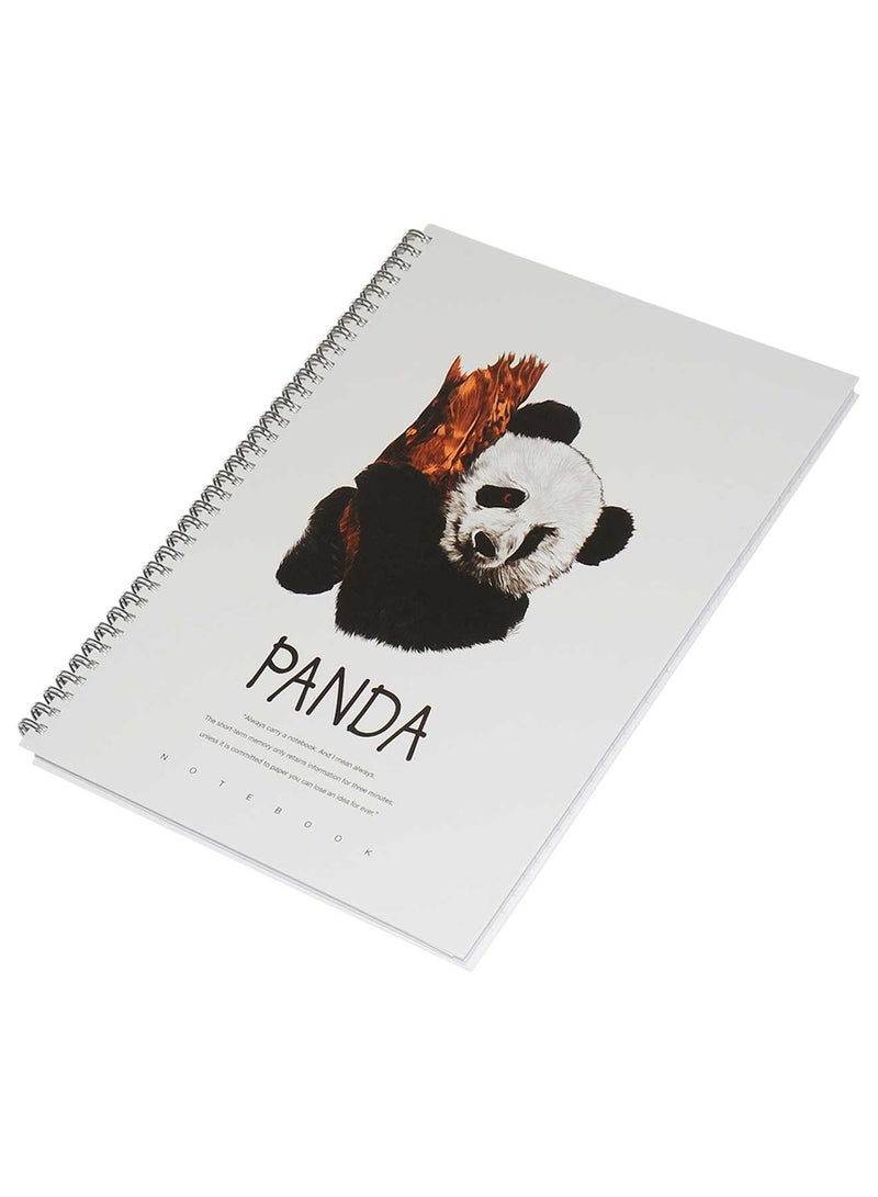 FIS 5 Pieces Spiral Hard Cover Notebook 96 Sheets A4 Panda Design 5 - Image 3