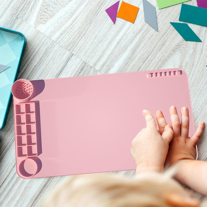 windforgecraft Craft Mat for Table Kids | Painting Craft Mat | Painting Mat for Craft, Nonstick Silicone Sheet with Cleaning Tank & Brush Holder for Paint Art Creations and - Image 2
