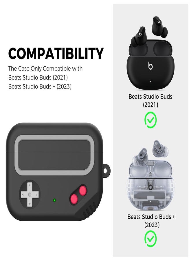 TRONWIN Beats Studio Buds Case - Retro Design Protective Case Cover with Keychain Compatible with Beats Studio Buds 2021 & Buds+ Plus 2023 (Black) - Image 2