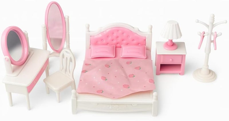 OLEOCA Family Bedroom Dollhouse Playset with Furniture and Accessories Included - Image 3