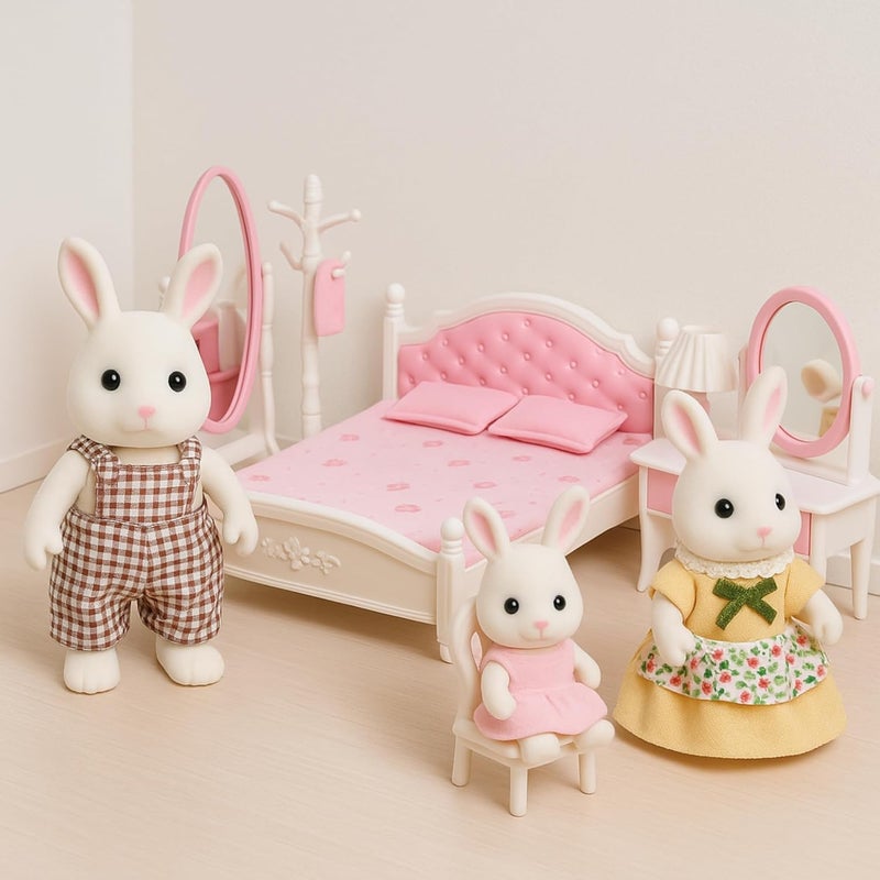 OLEOCA Family Bedroom Dollhouse Playset with Furniture and Accessories Included - Image 5