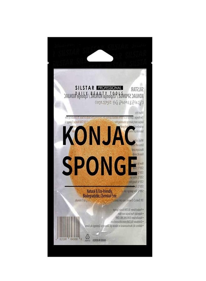 SILSTAR PROFESSIONAL 100% Natural Organic Facial & Body KONJAC Bath Sponge for Natural Glow & Softness by Detoxifying, Deep Make-Up Cleansing, Ph Levels; Good for Babies (Honey Yellow, Pack of 1) - Image 1