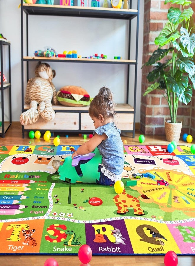 B BENRON Kids Rugs for Playroom Classroom Bedroom, Educational and Fun Play Mat with ABC Alphabet Animals, Learning Rug for Children Toddler Baby Girls Boys Nursery, Washable, 4x6 - Image 5