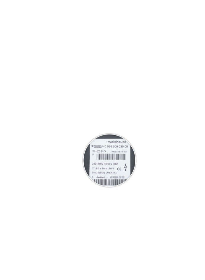 Weishaupt Ignition Transformer for Gas Burner, Make: Weishaupt, Model: W-ZG 01/V 1 or 2-pole 2x9000 - Image 2