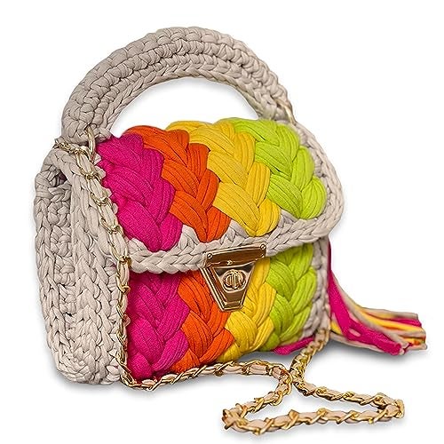 CHQEL Evening Clutch Bag for Women, Handmade Crochet Wedding Party Purse, Small Flap Formal Crossbody Handbag Evening Clutch (Color Love) - Image 4