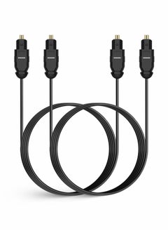 Excefore Digital Optical Audio Cable 6ft 1.8M, 24K Gold-Plated, Ultra-Durable Slim Optical Cable Digital Audio Cable for Home Theater, Sound Bar, TV, PS4, Xbox, VD/CD Player, Game Console& More, Black  - Image 1
