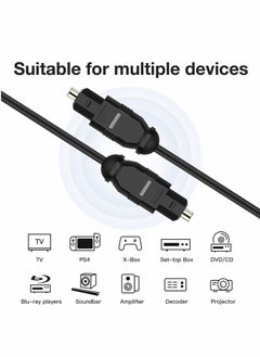 Excefore Digital Optical Audio Cable 6ft 1.8M, 24K Gold-Plated, Ultra-Durable Slim Optical Cable Digital Audio Cable for Home Theater, Sound Bar, TV, PS4, Xbox, VD/CD Player, Game Console& More, Black  - Image 4