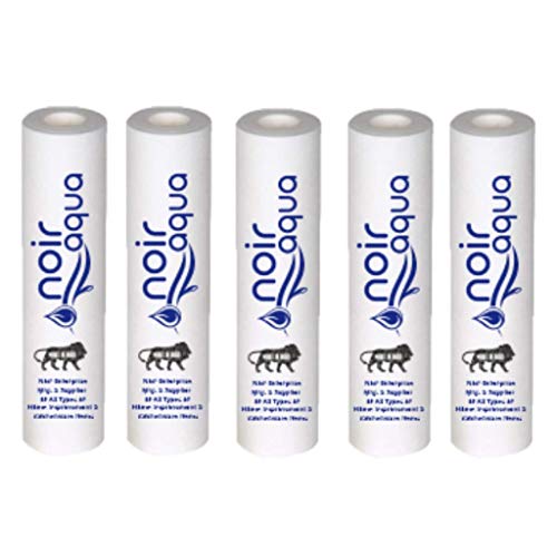 Noir Aqua 5pcs PP Spun Filter for All Type RO Water Purifiers (10 Inch, 5 Micron) | RO Spun Filter Cartridge Sponge Replacement Water Filter Candle - Image 1