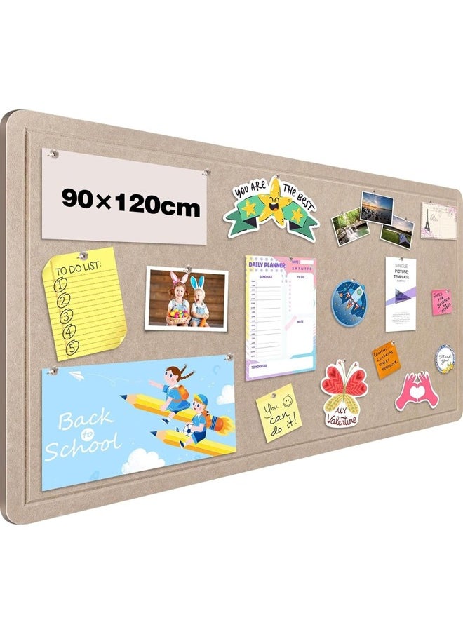 L&E Foldable Large Bulletin Board, 90×120cm Felt Board Decorative Pin Board, Cork Board Alternative for Wall, Foldable Photo Board Self-Adhesive Vision (khaki)  - Image 1