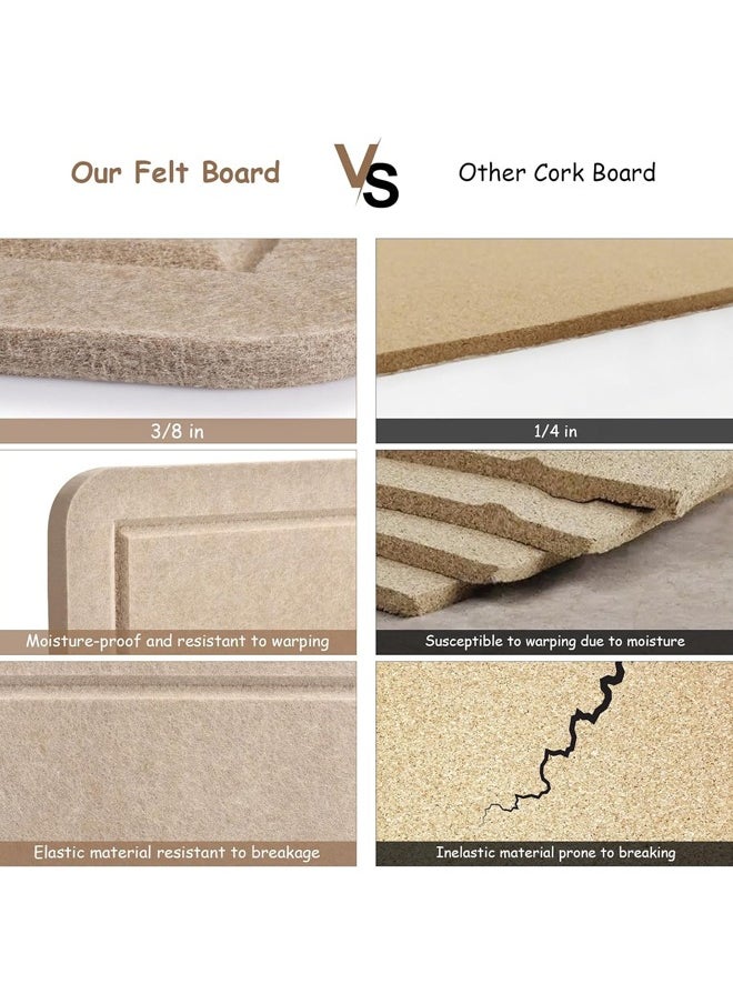 L&E Foldable Large Bulletin Board, 90×120cm Felt Board Decorative Pin Board, Cork Board Alternative for Wall, Foldable Photo Board Self-Adhesive Vision (khaki)  - Image 4