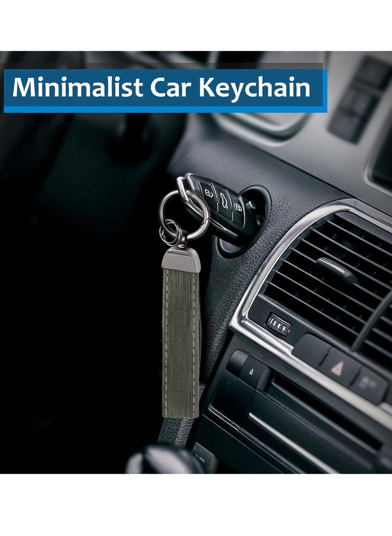 MORGAN Premium Carbon Fiber And Leather Keychain - Minimalist Design for Car Keys - Image 2